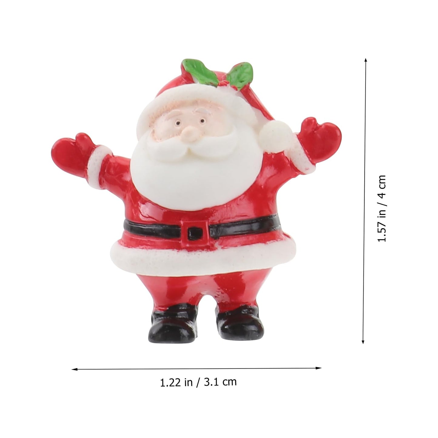CLISPEED Miniature Christmas Figurines: 10pcs Mini Christmas Figurines Small Santa Figures Tiny Decorations Miniatures for Crafts Xmas Party Decor