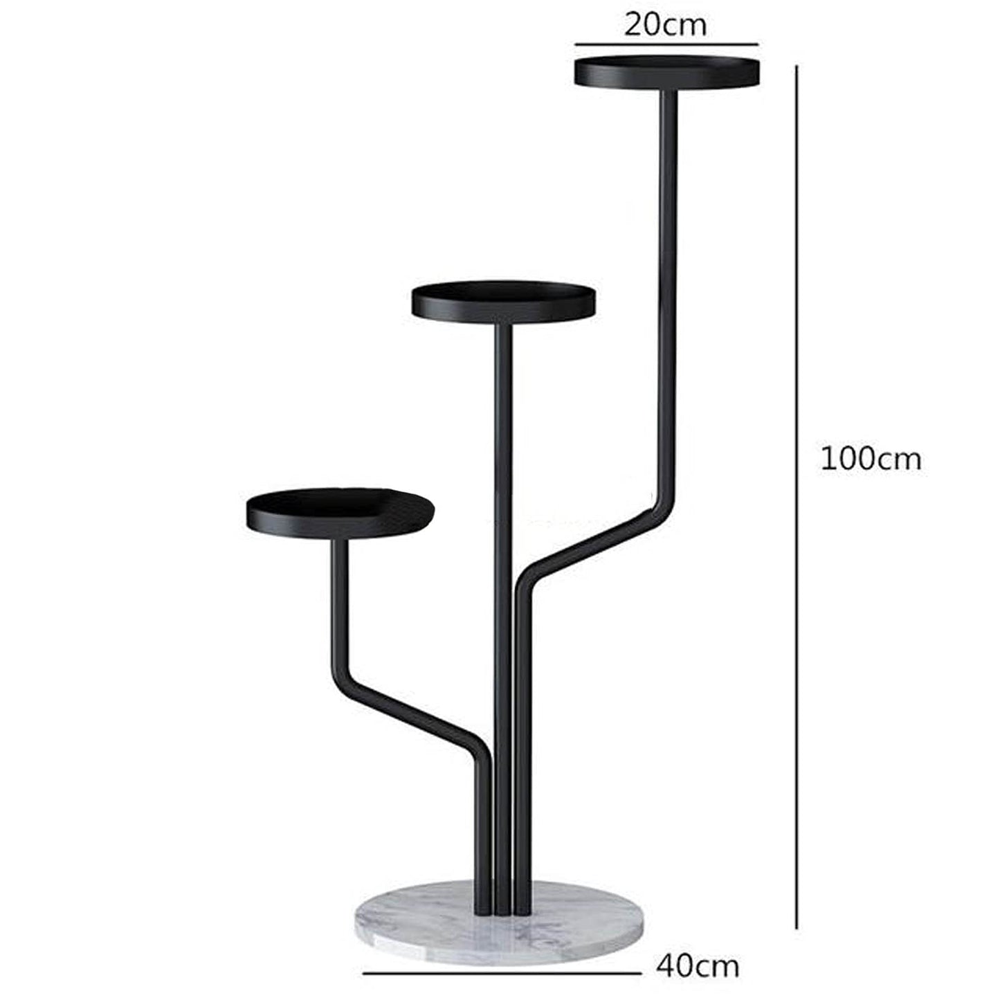 Plant Shelf Flower Stand Balcony Indoor Floor-Standing Flower Pot Stand Removable Succulent Rack Wrought Iron Simple Living Room Plant Shelf Flower St (Black 100cm)