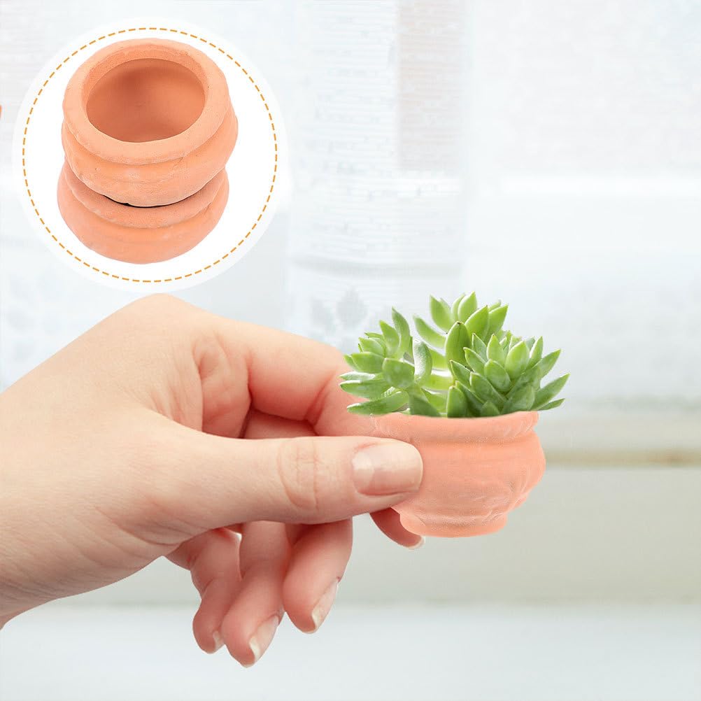 Zerodeko Mini Nursery Pots 2 Pack Lightweight Beige Terracotta Plant Containers 1.18X1.18X0.82 Inch Indoor Outdoor Garden Flower Breeding