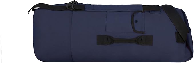 WHITEDUCK G.I Top Load Military Rucksack Style Double Strap Duffel Bag Heavy Duty and Water Resistant- Gym, Sports, Travel, Hiking, Backpacking (21" x 37", Navy)