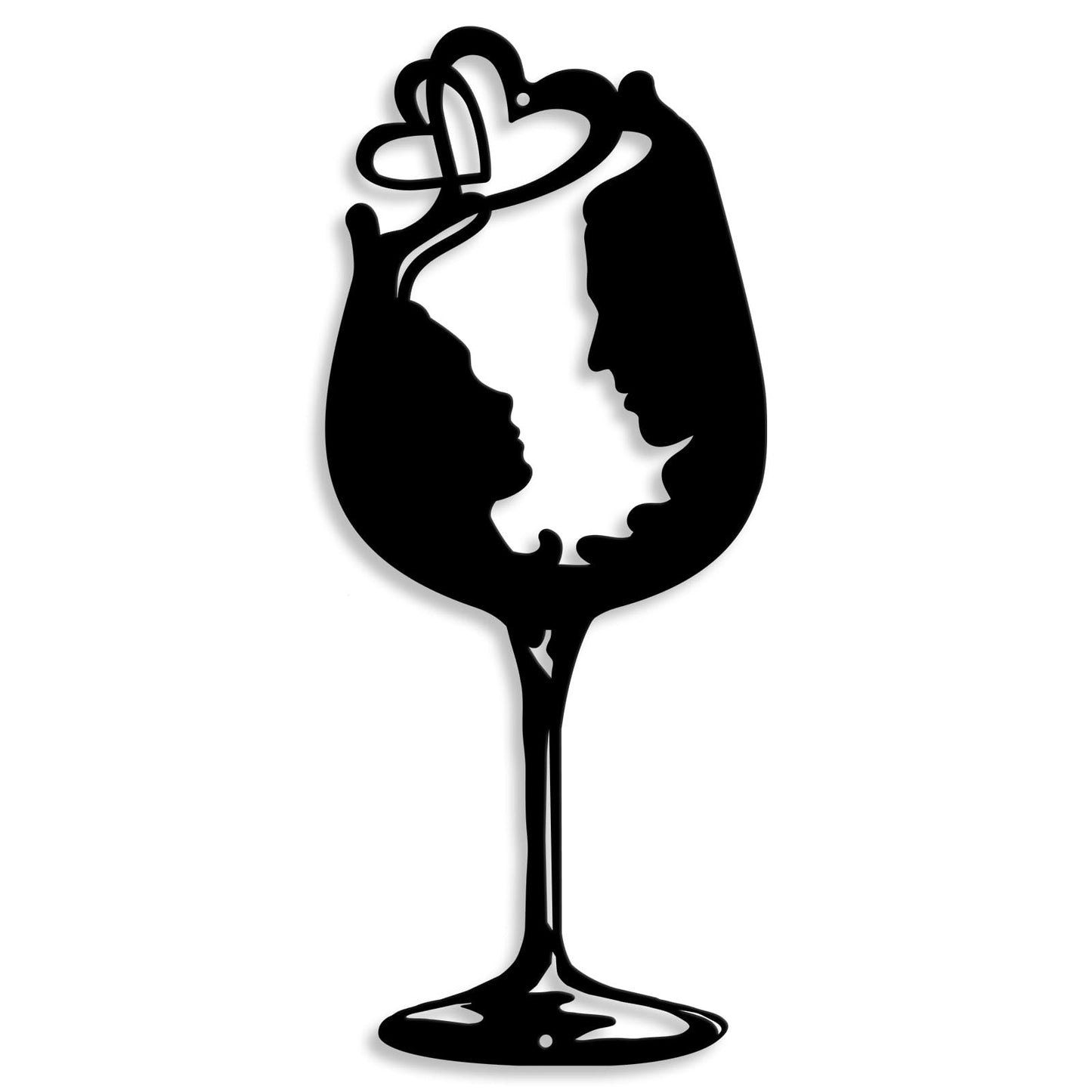 Kas Home Abstraction Wine Cup Metal Wall Art (6.6L x16W)
