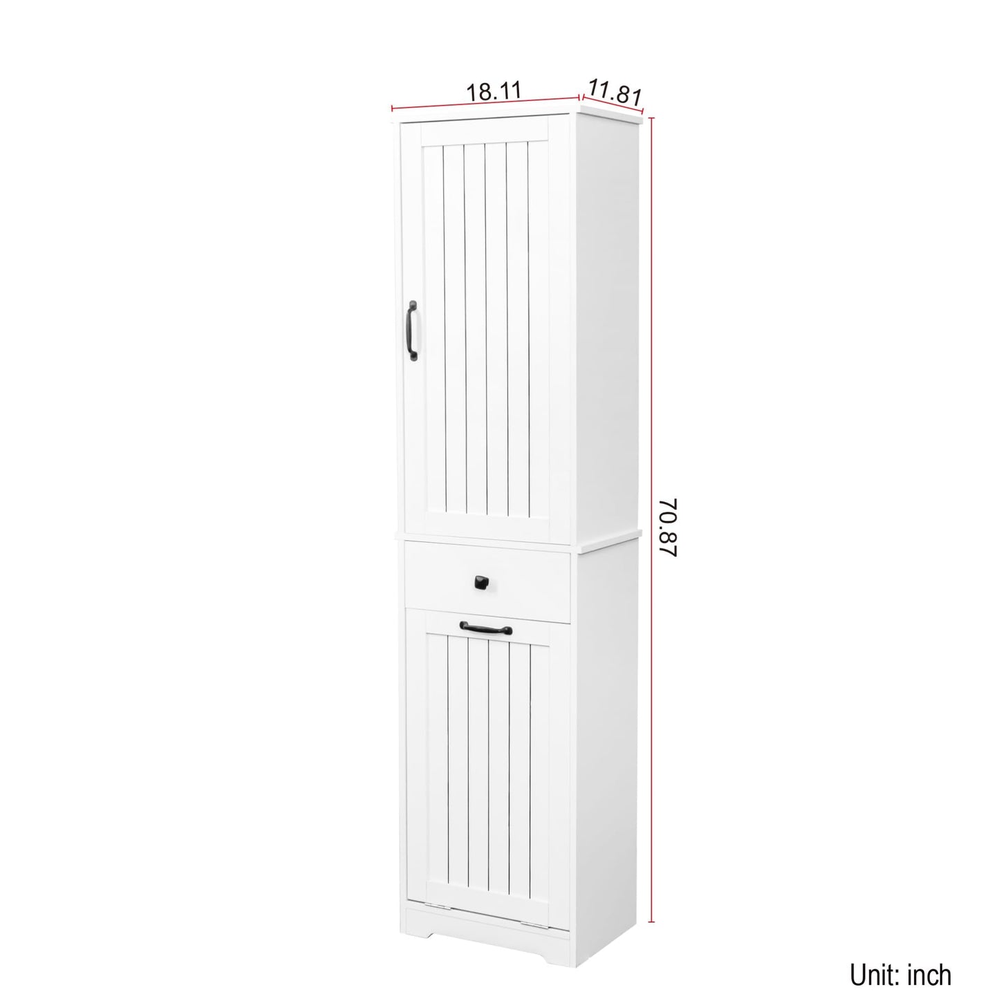 ELEMENT ACE Laundry Cabinet with Storage Shelves and Removable Hamper Baskets