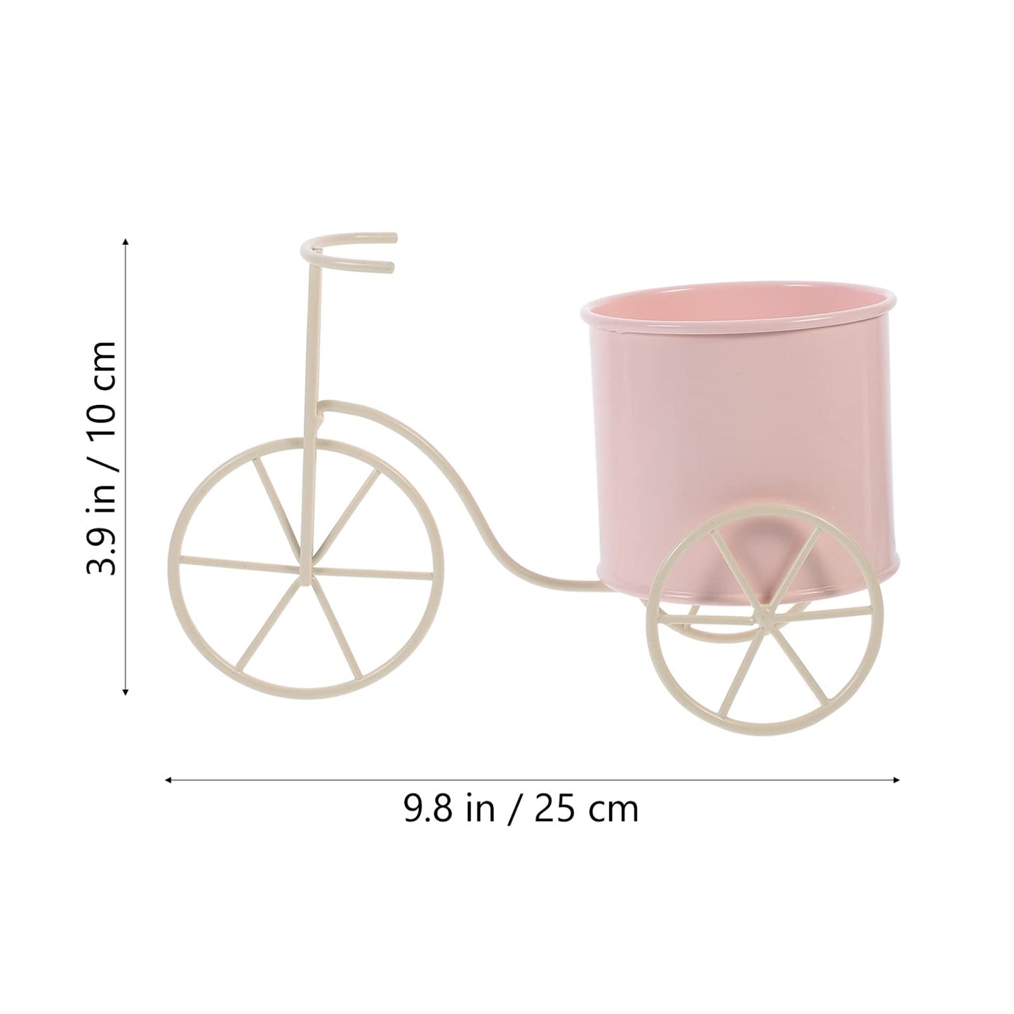 NUOBESTY Bicycle Metal Plant Stand Flower Pot Holder Iron Bicycle Plant Flower Stand Pot Patio Indoor Outdoor Decor, Pink