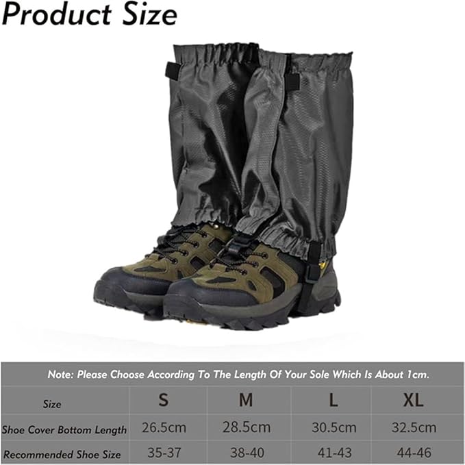 Ankle Gaiters,Lightweight Adjustable Leg Gaiters for Men Women, Waterproof Hiking Gaiters for Snow,Trail Running,Hiking,Hunting,Walking,Skiing