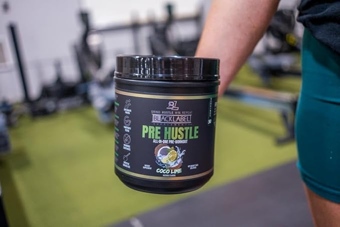 BLACKLABEL Supplements PRE Hustle V3 Pre-Workout Powder ??NSF Certified for Sport ??Energy, Strength & Endurance Support ??Coconut Lime Flavor ??with Creatine & Caffeine ??30 Servings