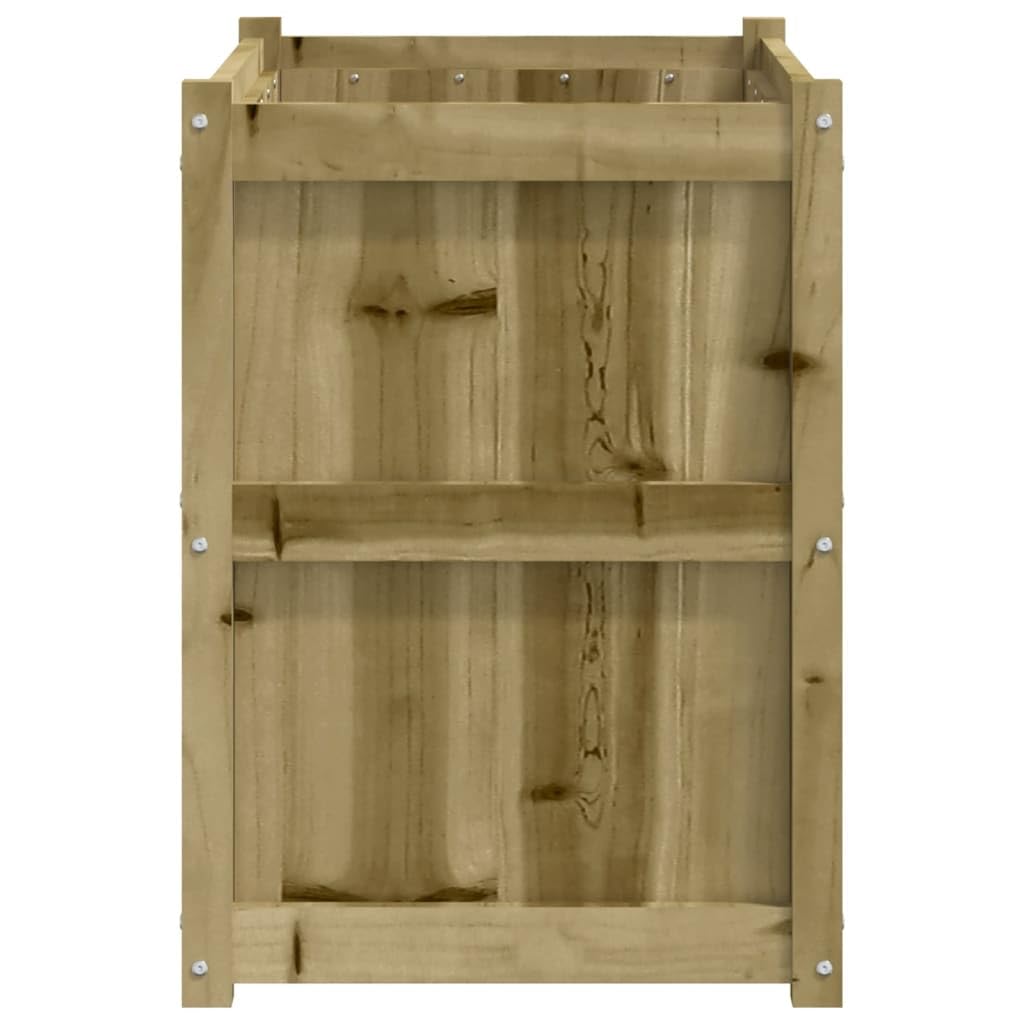 Favemtsl Large Rustic Raised Garden Bed 35.4x35.4x27.6 in Treated Solid Pine Wood Outdoor Planter Box Weathered Brown for Patio Balcony Yard