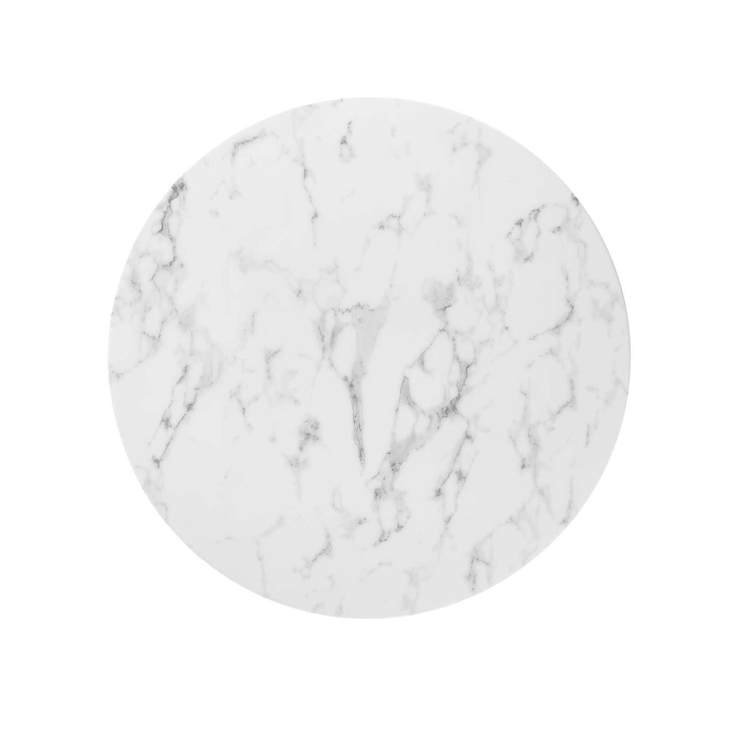 Modway Lippa Round 36" Mid-Century Modern Artificial Marble Dining Table in White