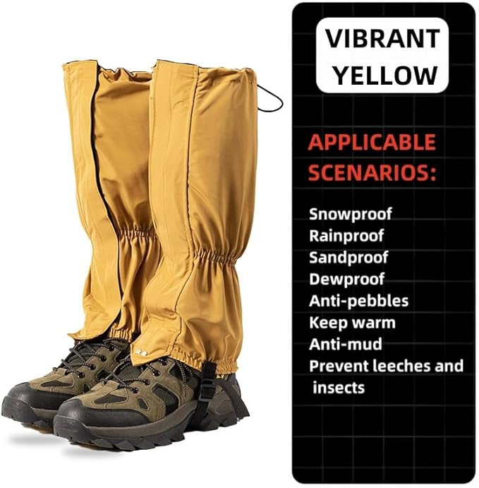 Leg Gaiters, Waterproof,Lightweight and Adjustable, Snow Boot Gaiters, for Men and Women Hiking, Walking, Hunting, Backpacking,Skiing, Mountaineering