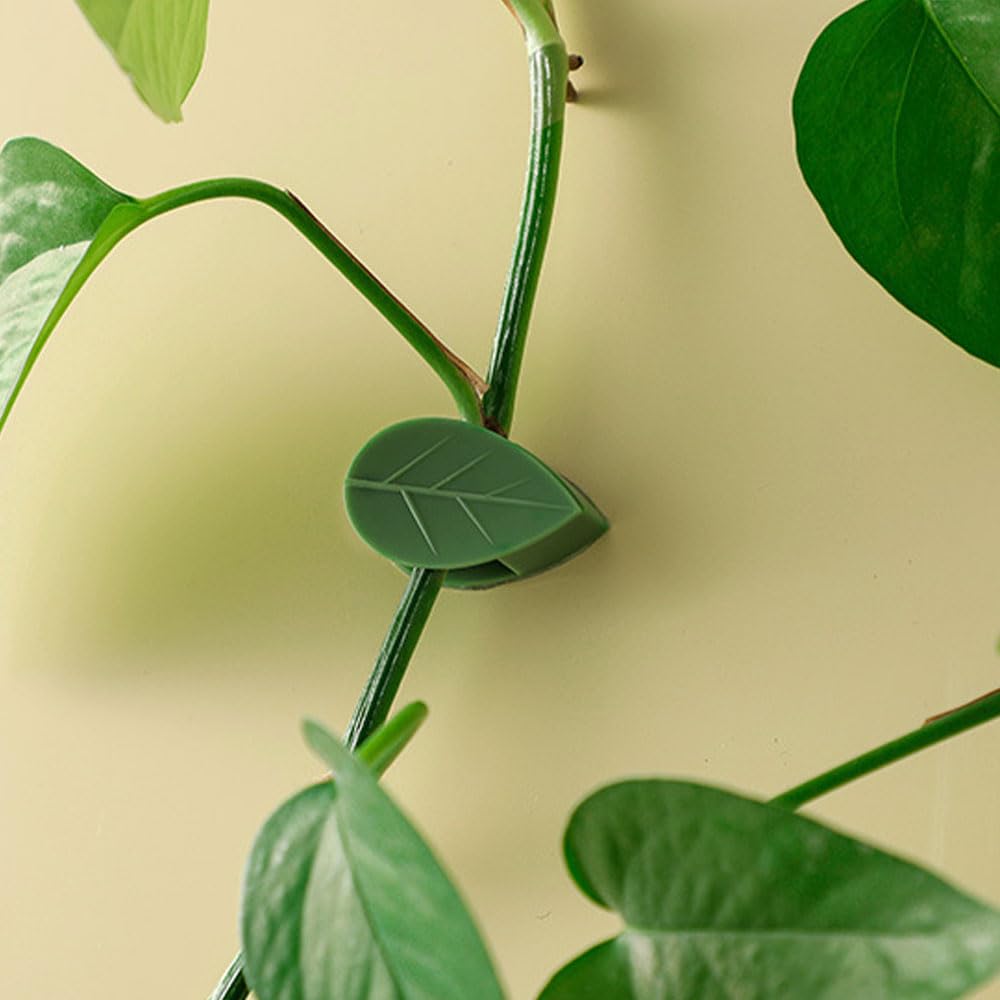 100/150/300 PCS Plant Climbing Wall Fixture Clips, Plant Support Clips Secured Plastic Plant Clips, Reusable Garden Vine Fixing Clips for Climbing Plants Indoor Outdoor Decor (150, Green Gourd)