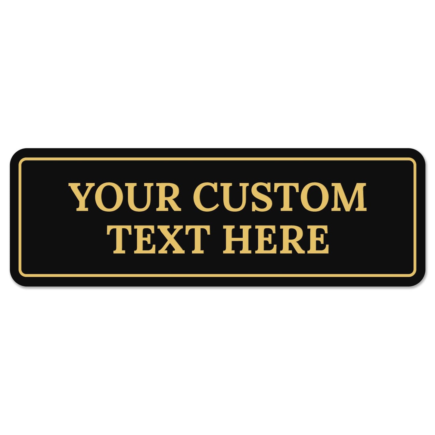 Custom Wall or Door Sign, Personalized Square Plaque Engraved Message for Bussiness, Property and Home Indoor/Outdoor, 2x6 Inches, Made in USA by Sigo Signs