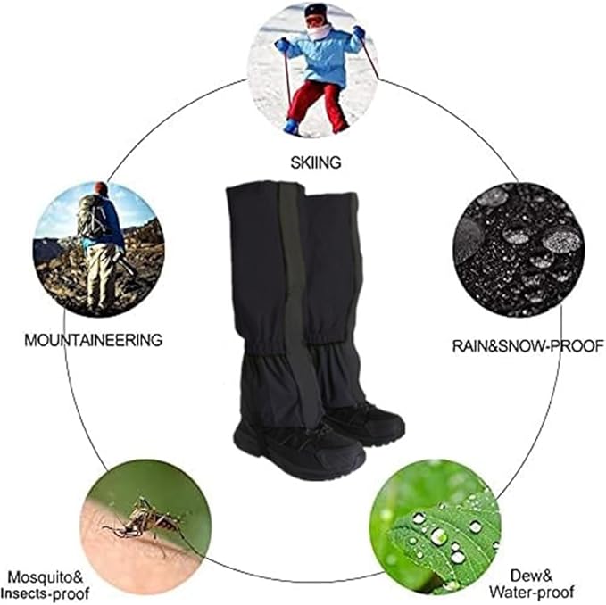 Gaiters for Hiking ??Waterproof and Breathable Leg Gaiters for Women and Men Boots, Adjustable Lightweight Shoes Gaiters for Hunting, Hiking, Mountaineering, Snow Gaiters for Hiking Boots