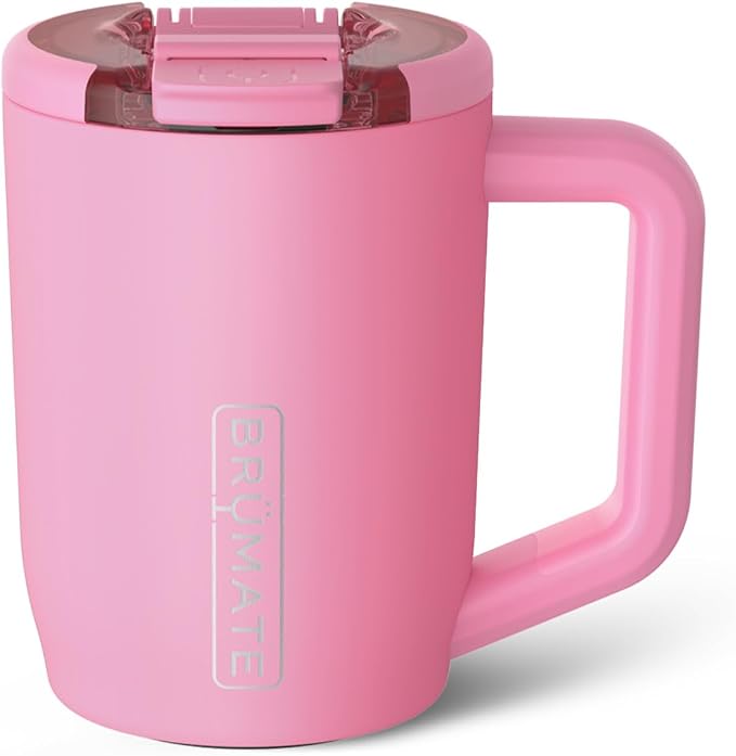 BrüMate Müv - 15oz 100% Leak Proof Insulated Coffee Mug with Handle & Lid - Stainless Steel Coffee Travel Mug - Double Walled Coffee Cup (Primrose)
