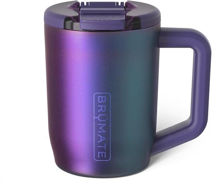 BrüMate Müv - 15oz 100% Leak Proof Insulated Coffee Mug with Handle & Lid - Stainless Steel Coffee Travel Mug - Double Walled Coffee Cup (Dark Aura)