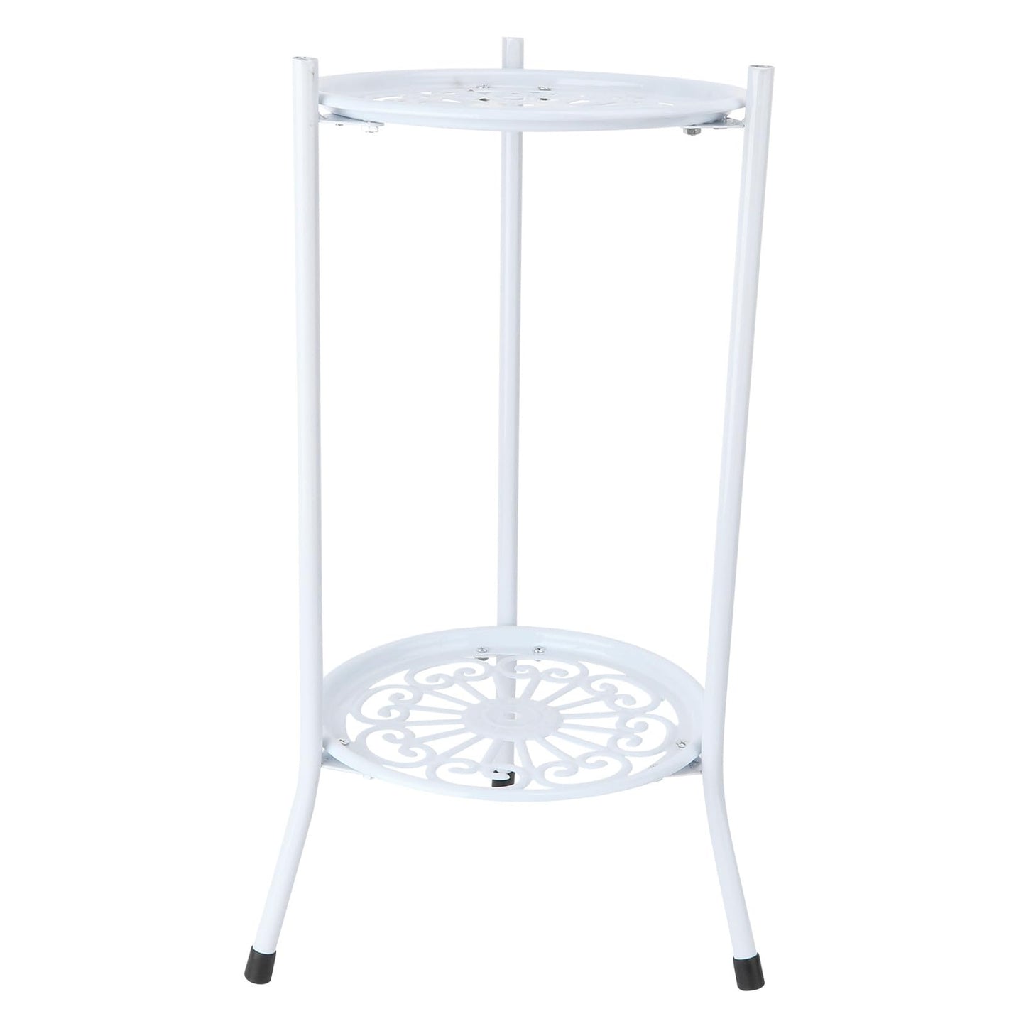jojofuny Metal Flower Stand Double Plant Holder Indoor Outdoor Flowerpot Stand for Home Garden Patio Balcony Decor