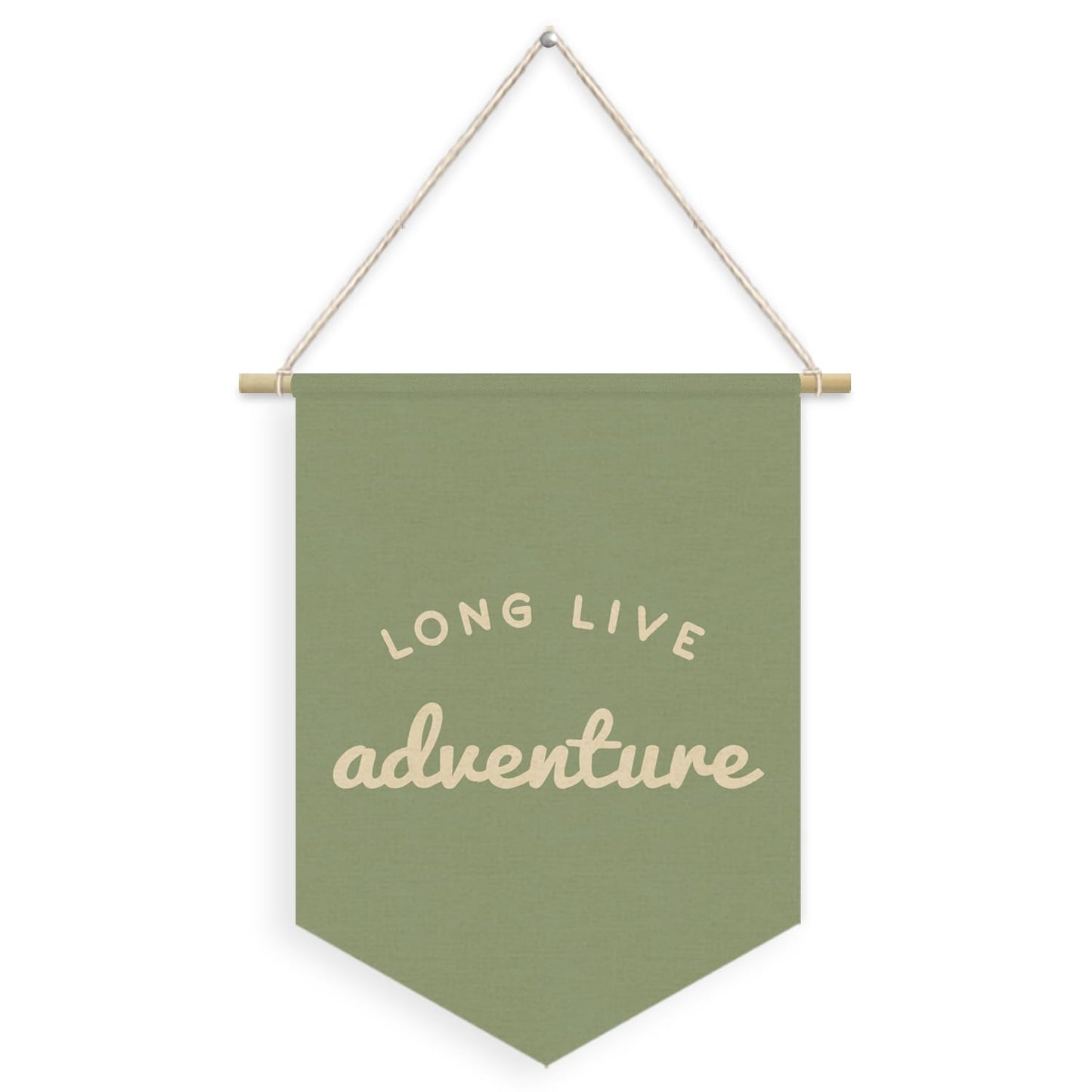 Dilemat Sage Green Playroom Decor,Boy Nursery Decor,Long Live Adventure Linen Pennant Banner,Camper Decor Wall Hanging for Toddler Decorations,Boy Room,Nursery,Playroom