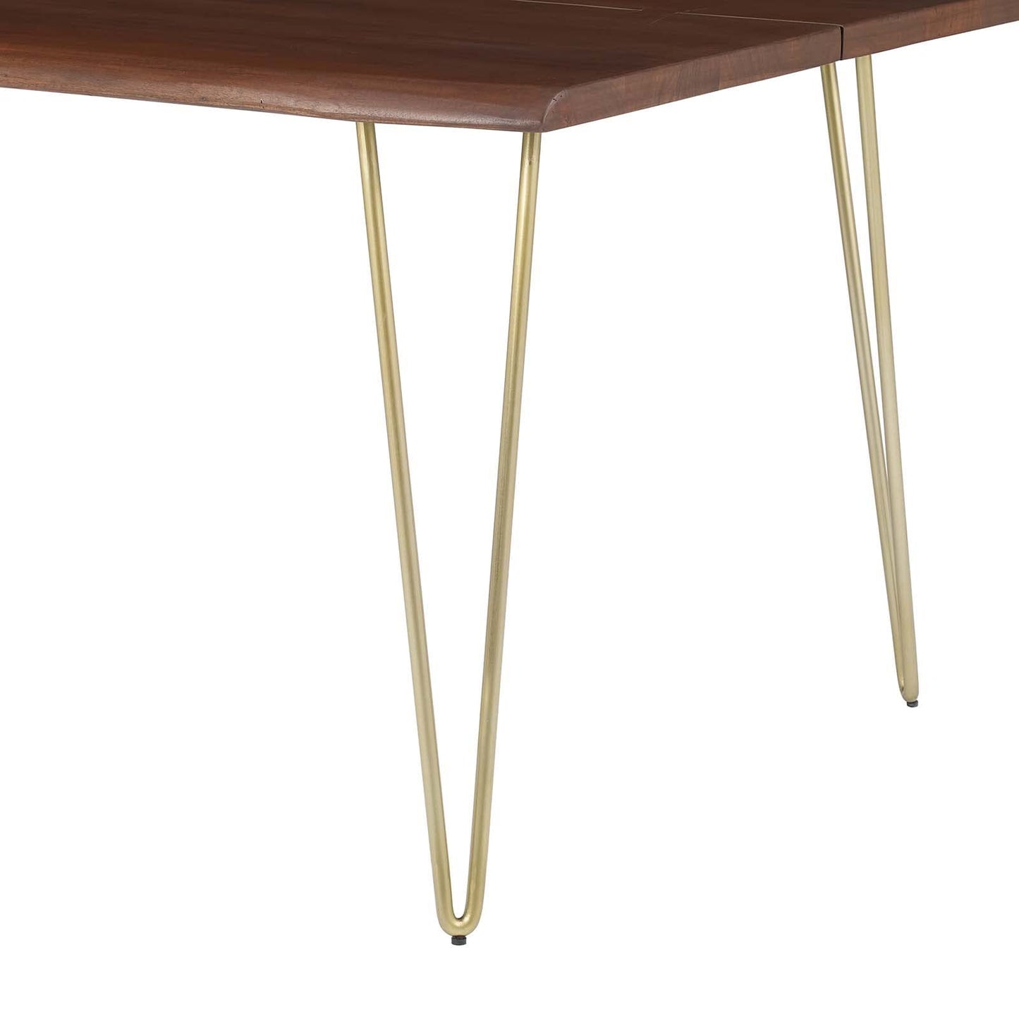 Modway Ardor 96" Live Edge Acacia Wood Rectangular Dining Table in Gold Walnut