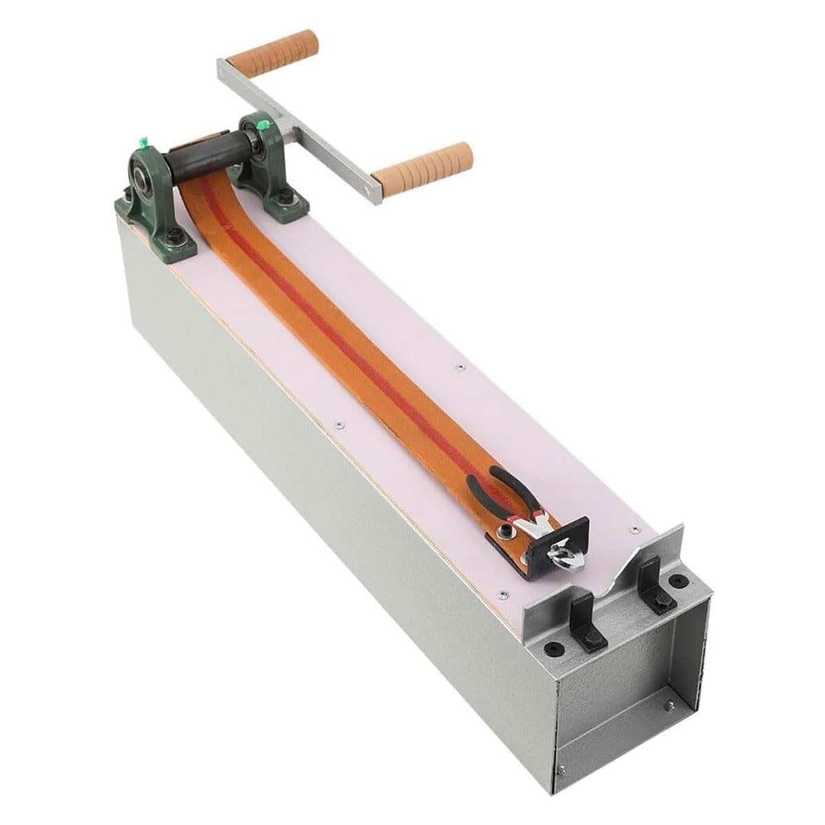 QUGURLID Manual Wire Drawing Bench,Jewelry Wire Pulling Machine w/Steel Frame and Leather Belt,Jewelry Craft Tool w/Removable Handle,for Earrings Repair,Bracelet Making