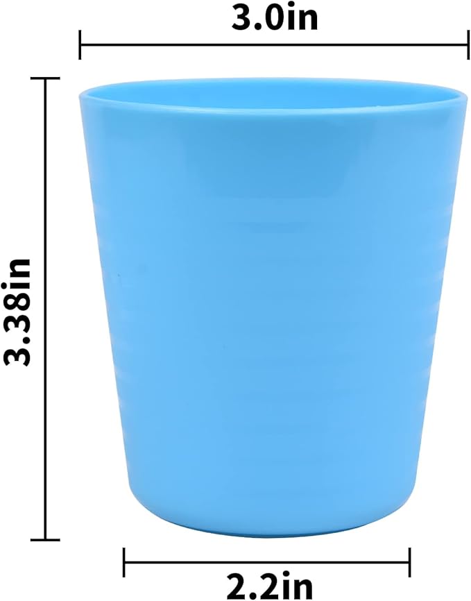 fulong Eco-friendly Unbreakable BPA Free Dishwasher Safe Plastic Drinking Cups for kids&Adult,Reusable Water Tumblers dishwasher safe (8oz-Set of 6)