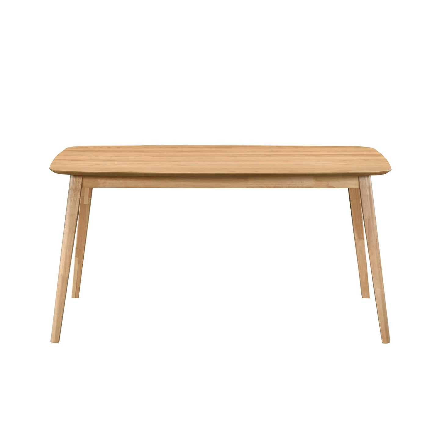 Acanva Modern Rectangular Dining Table for 6, Farmhouse Kitchen Dinner Tables with Tapered Wood Legs, Oak
