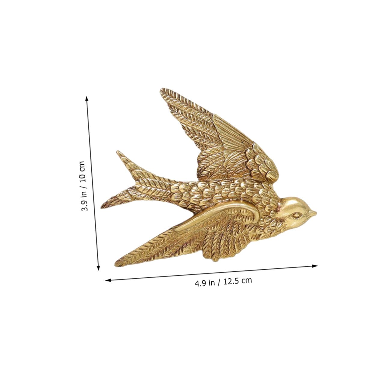 VOSAREA 2PCS Bird Wall Art Bird Wall Figurine Swallow Wall Sculpture Resin Wall Hanging Decor 3D Sculpted Floating Wall Sculpture Antique Swallow Hanging Ornament (4.91X3.93X0.59inch)
