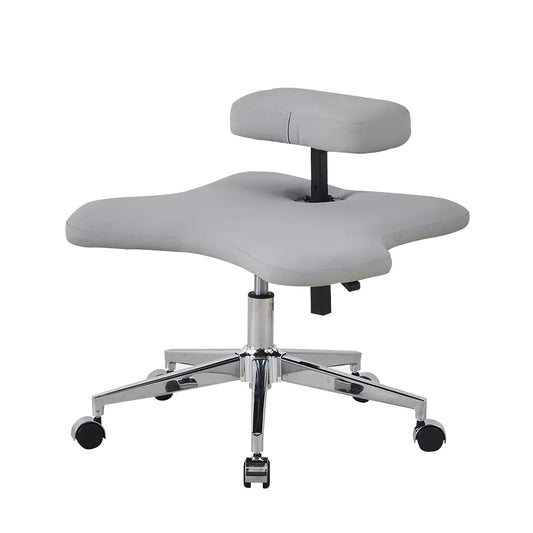 GenSDH Cross Legged Office Chair Meditation Kneeling Chair, Ergonomic Seat, Height Adjustable 2 Cushions Orthopedic Chairs, Five Pronged with Caster Support,Gr-Electroplated Legs