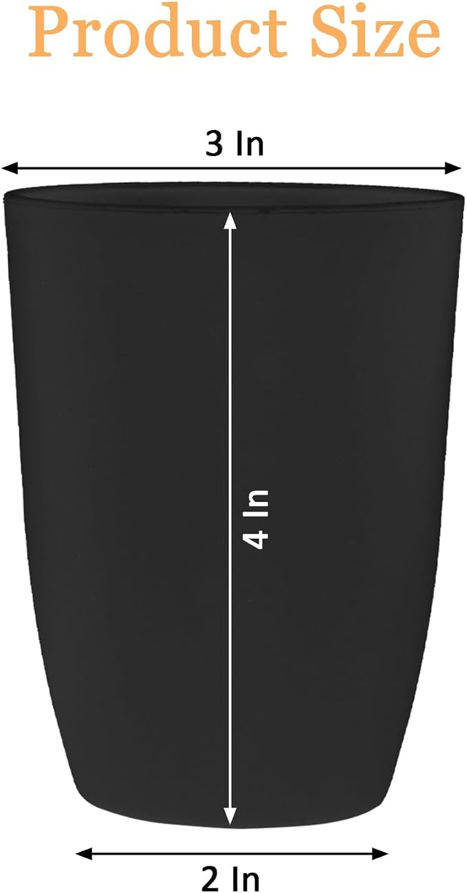 Wheat Straw Cups set of 4, Unbreakable Drinking Cup, Reusable Cups, Dishwasher Safe, 12 oz for Kitchen, Home, Office, and Outdoor Use (Black)