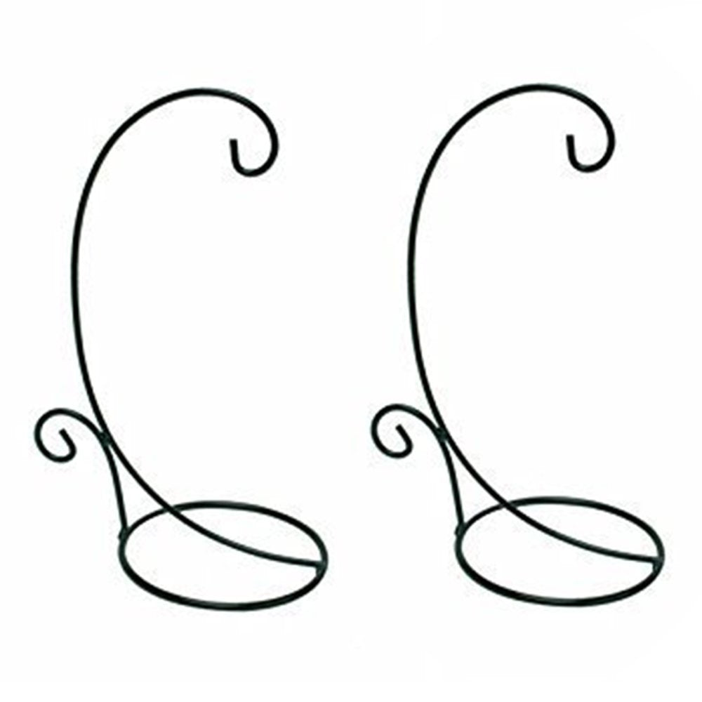 K KILIPES 2 pack 15.25" H Ornament Display Stand, Metal Black Iron Glass Ball Ornaments Rack Holder for Hanging Air Plants Terrarium Wedding Christmas Mother's Day Decor