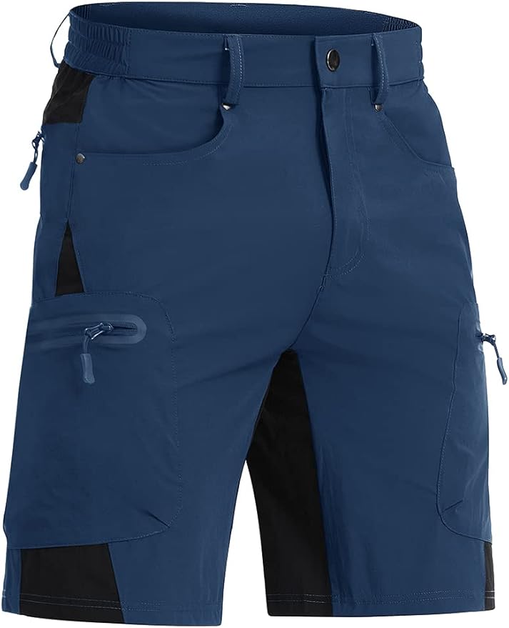 CRYSULLY Men's Hiking Cargo Shorts Outdoor Summer Lightweight Quick Dry Casual Shorts with 5 Pocket