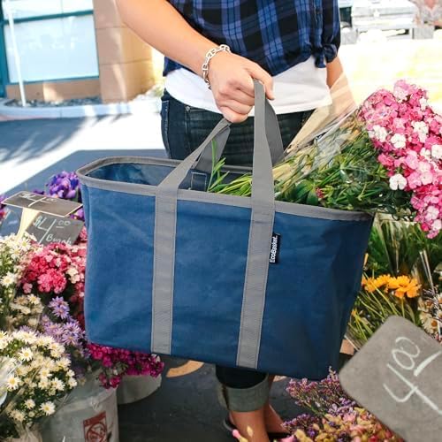 CleverMade EcoBasket Collapsible Tote Basket – Reusable Grocery Tote