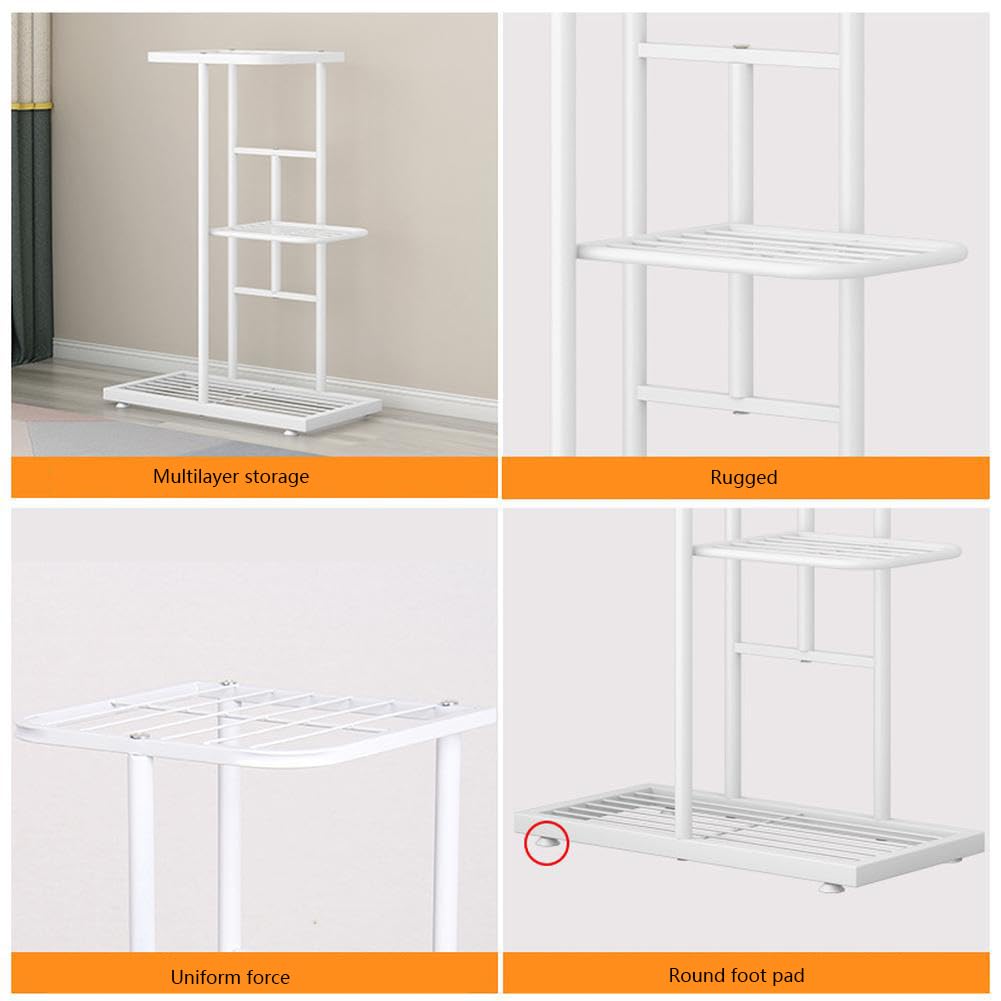 BouPower Metal Plant Stand, Indoor & Outdoor 6 Tier 7 Potted Plant Shelf, Corner Plant Stand, Tiered Plant Stands for Living Room, Office, Garden, Patio, Balcony, Gold