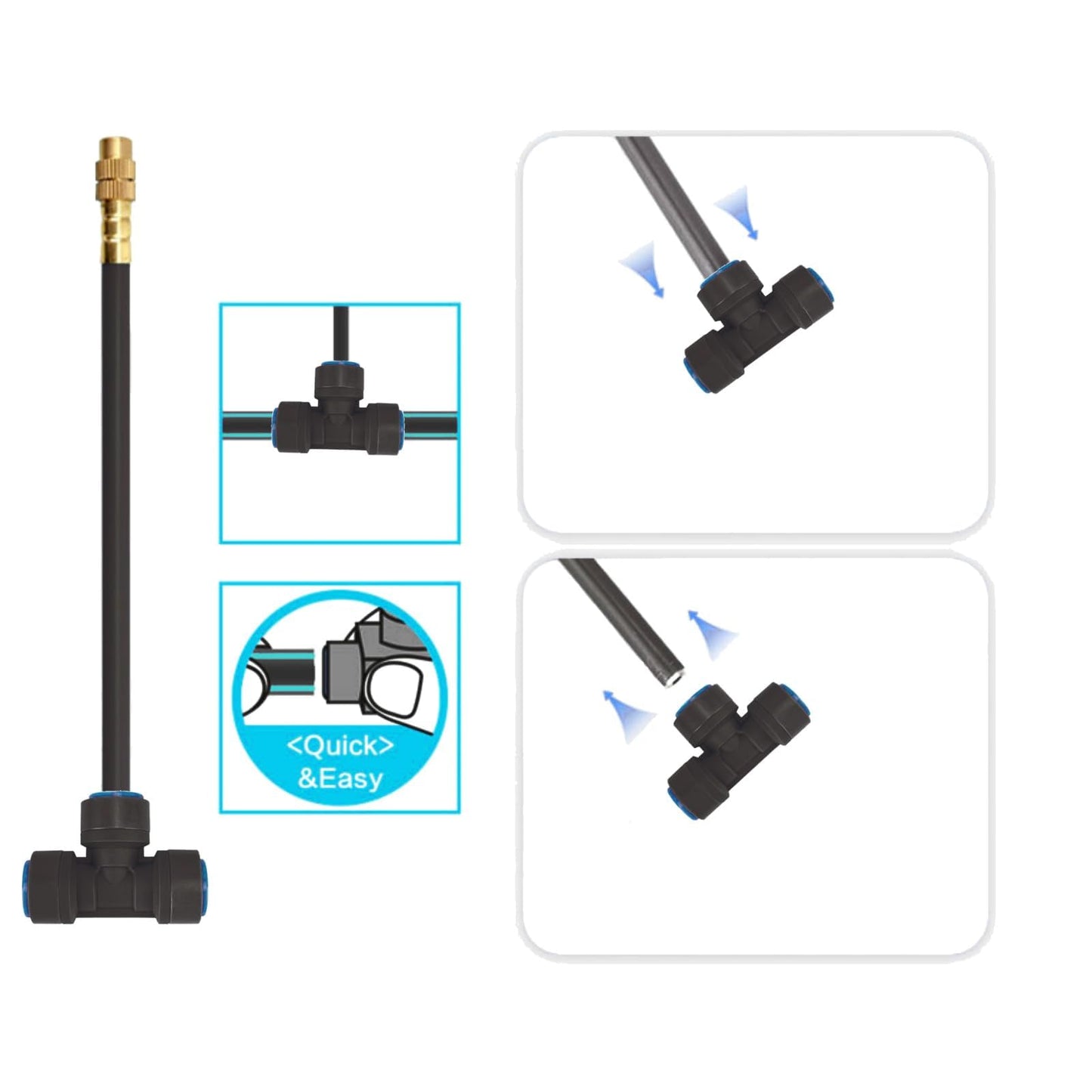 New drip Irrigation kit, Automatic Garden Watering System, Quick Connector and 360-degree Bending Dropper atomizing Copper Nozzle, Garden Plant Lawn Courtyard Watering System. (100FT)