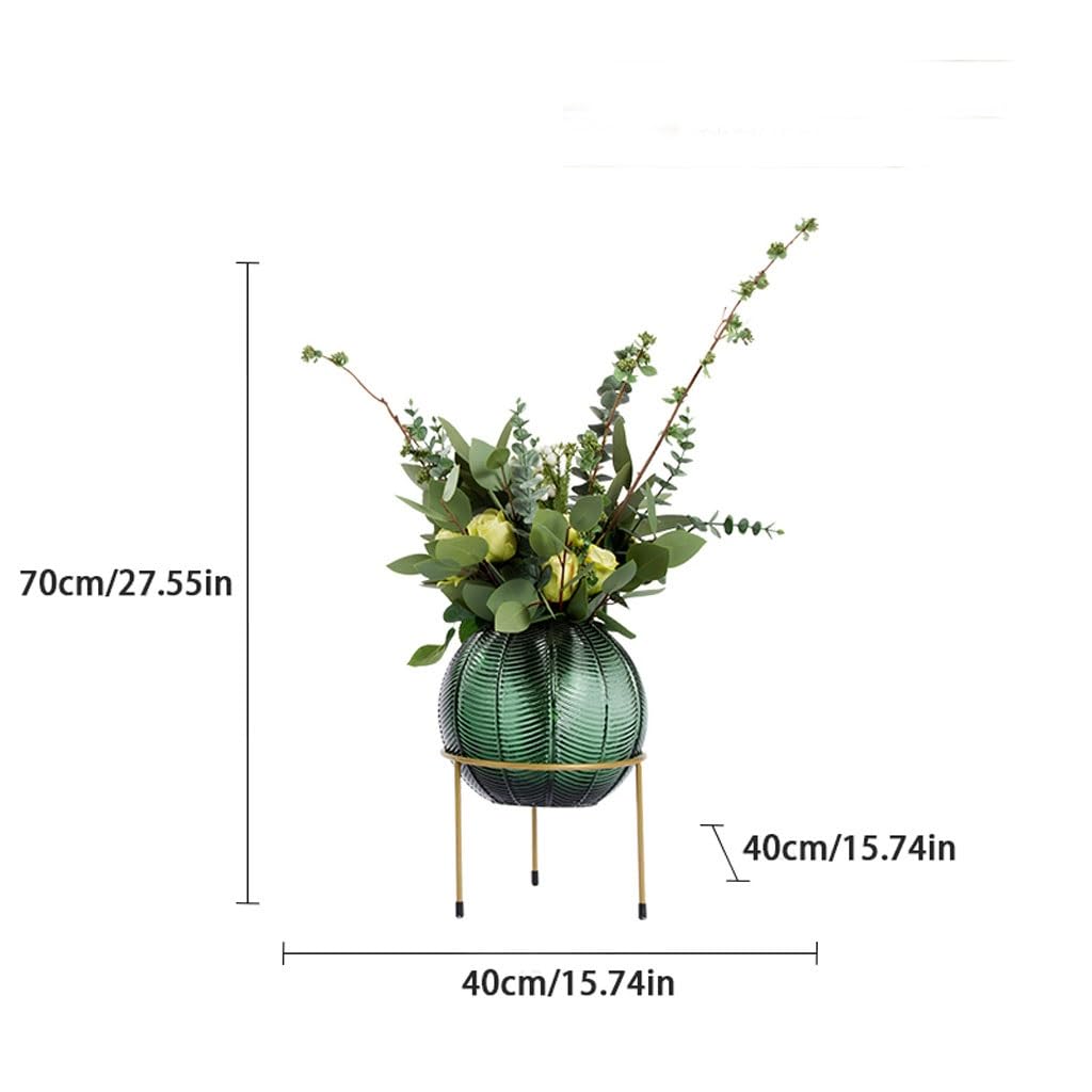 YOUQUEEN Artifical Tree Nordic Light Luxury Simulation Flower Art Decoration Living Room Table Negotiating Table Glass Bottle Fake Flower Decoration Artificial Tree Indoor(B)