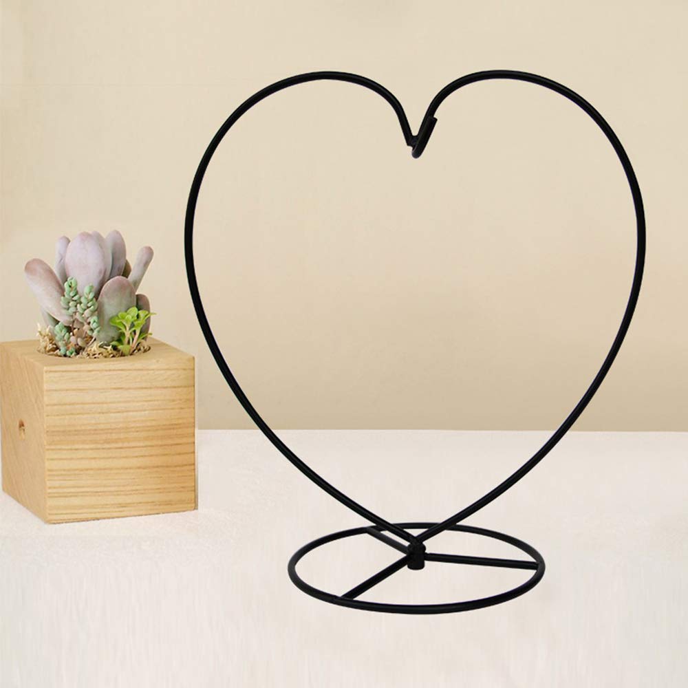 YY YEARCHY Ornament Display Stand Heart Shaped Hook Rack Holder for Hanging Glass Globe Pot Terrarium Witch Ball Home Christmas Wedding Decoration Creative Gift (2, 11“x10.2"x5.9")