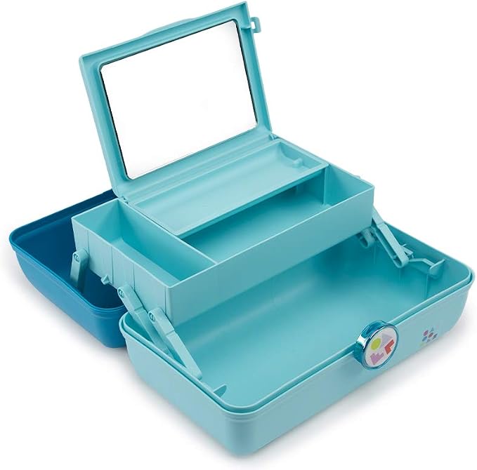 Caboodles On-the-go Girl - Forever Fun Cosmetic Organizer, Make-up & Accessory Case, Turquoise Over Sky, 1 count (CAB56264B)