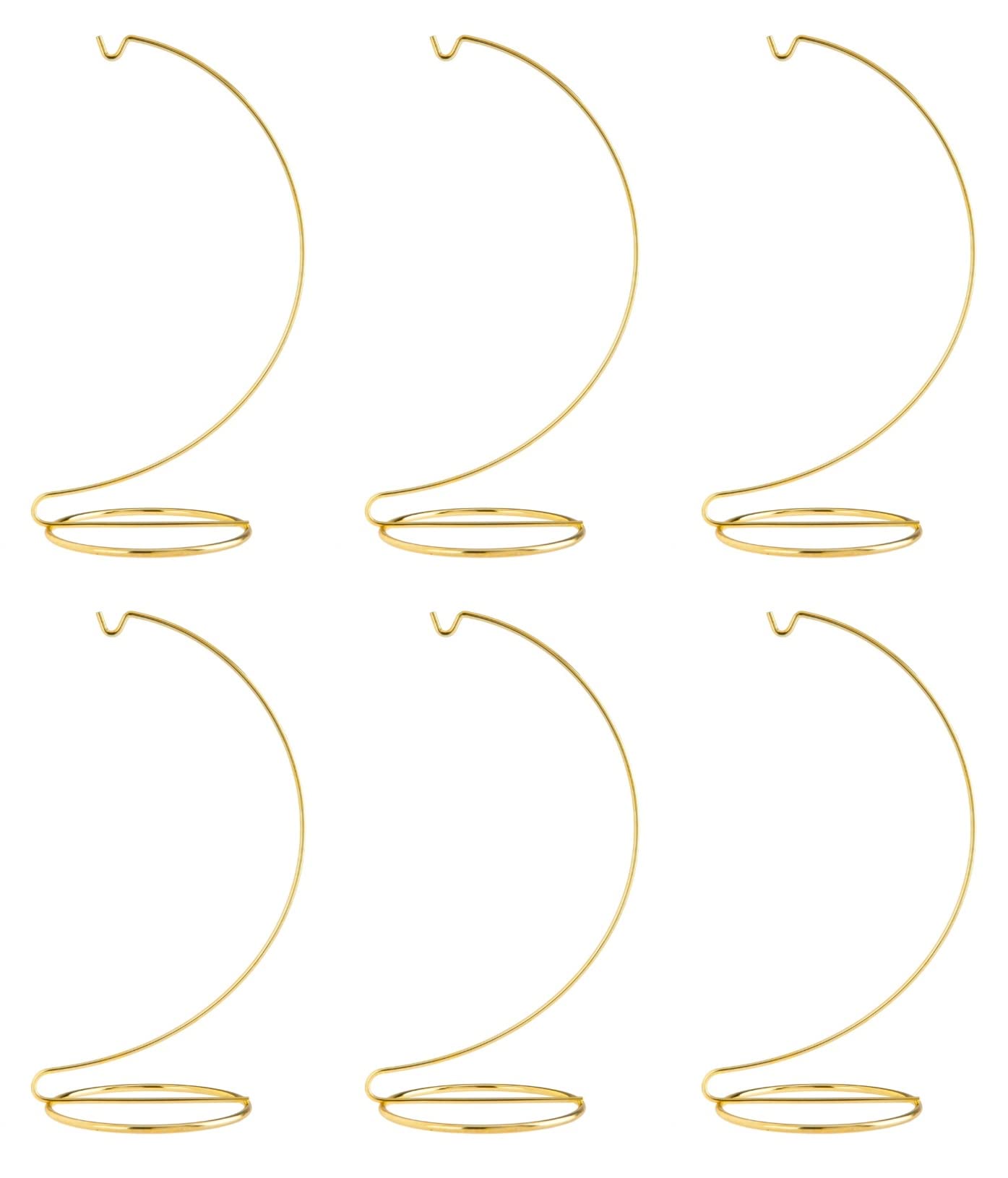 Creative Hobbies® 11 Inch Tall Gold Metal Ornament Display Hanger Stands for Displaying Christmas Ornaments - 6 Pack