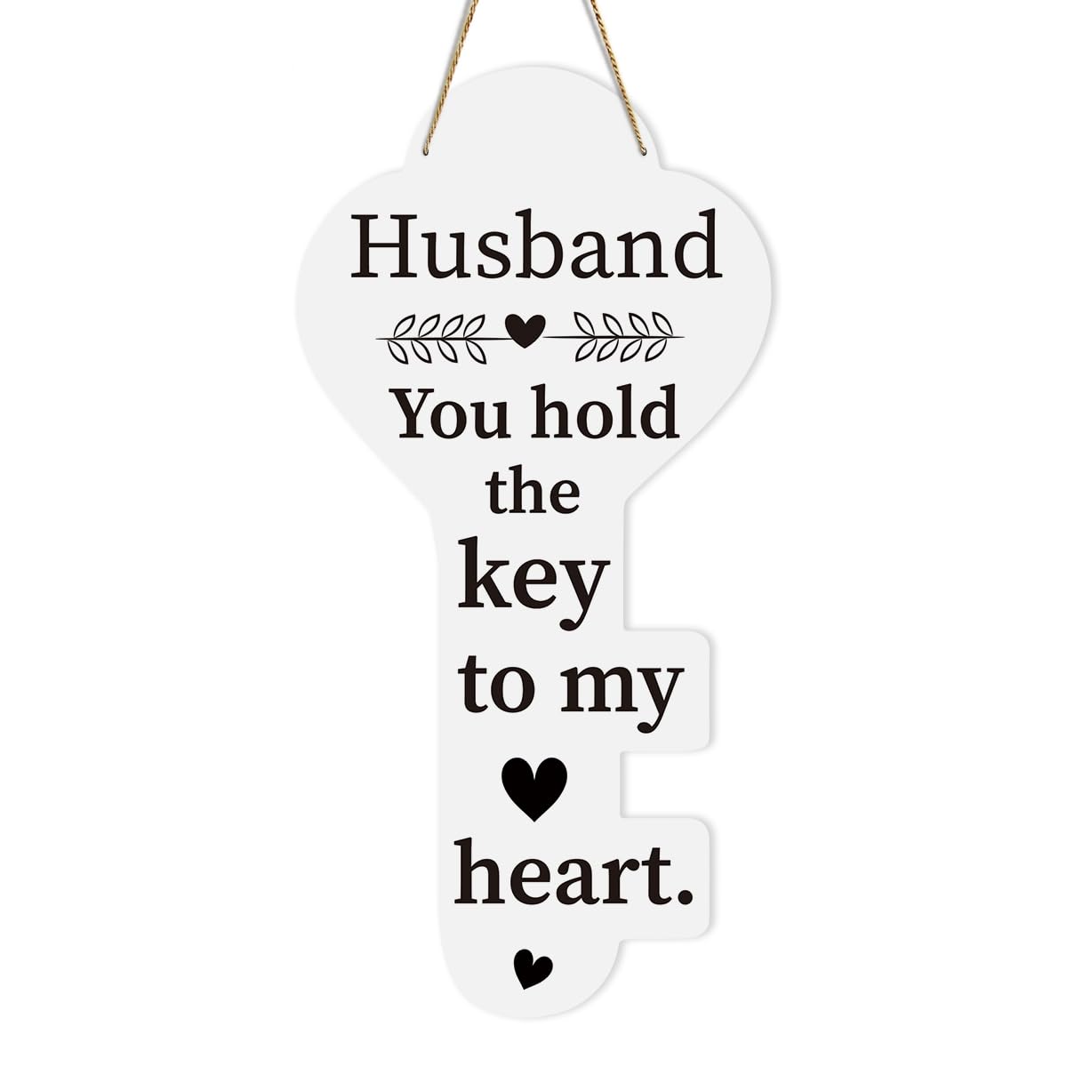 Husband Gifts Fathers Day Birthday Anniversary Valentines Decorations Gifts for Him Key Shape Hanging Wooden Sign