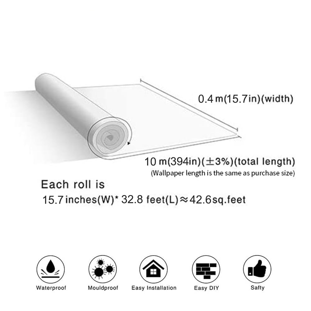 Waterproof & Oil-Resistant Aluminum Foil Peel & Stick Wallpaper - Silver Self-Adhesive Backsplash for Countertops, Cabinets, DIY Projects (Silver Chequer, 15.7"x394")