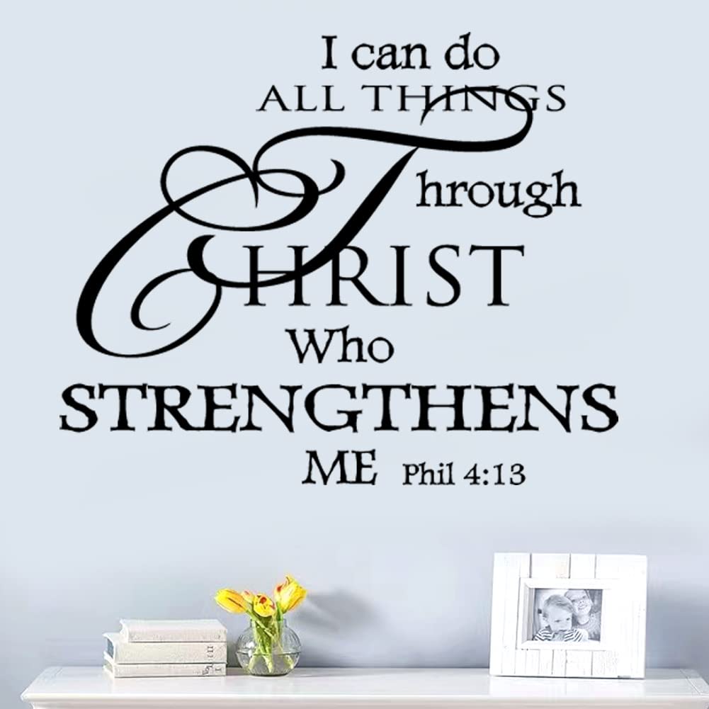 Bible Verse Wall Decals - Vinyl Quotes Stickers Inspirational Peel & Stick Decor for Living Room, Bedroom, Office, Bathroom