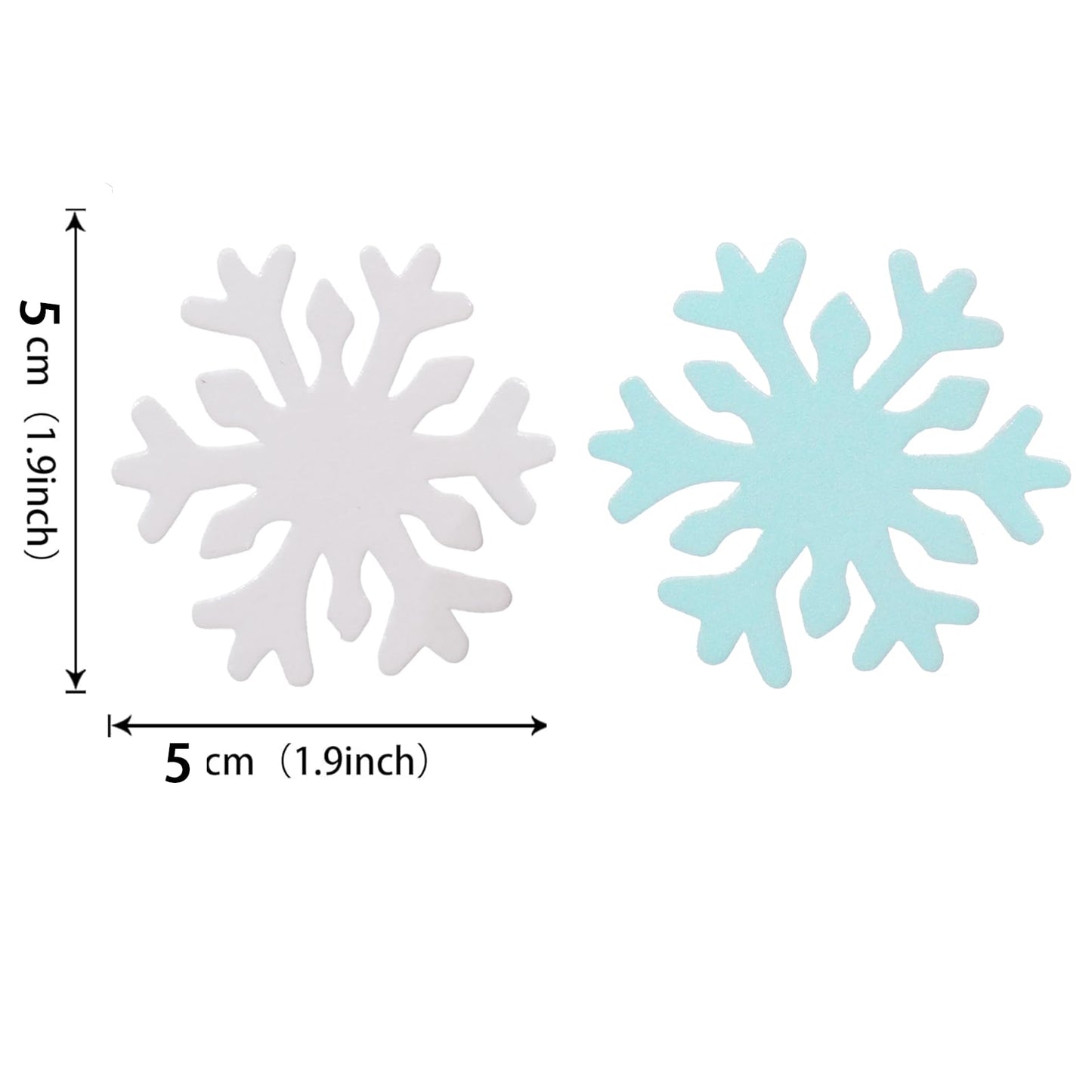 50PCS Edible Snowflakes for Cake Decorating Edible Christmas Cake Decorations Wafer Paper Snowflake Sprinkles Cupcake Toppers for Christmas Winter Holiday Frozen Theme Party Supplies （Blue+White mix）