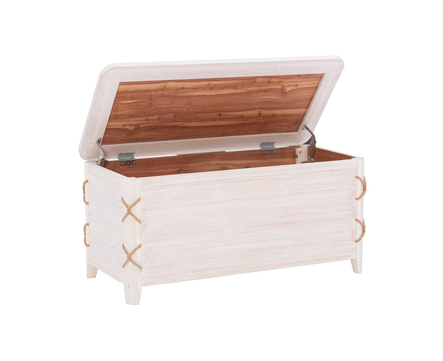 Linon Brosnan Rope Cedar Chest White