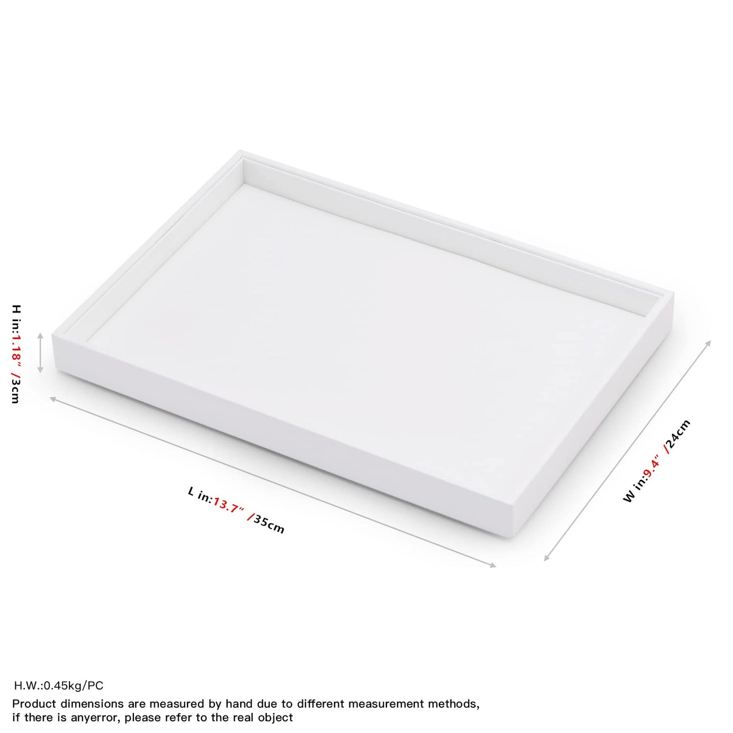 Papten PU Leather Jewelry Tray Necklace Bracelet Holder Stackable Jewelry Drawer Organizer Tray for Necklace Bracelets Watches Earring Ring Storage Display (White)