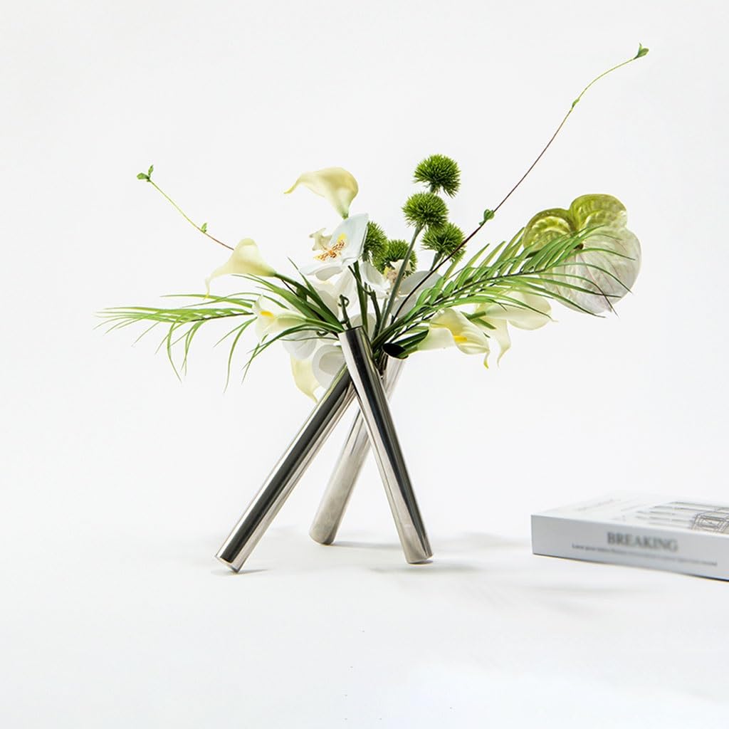 Artificial Plant Light Luxury Creative Round Tube Simulation Flower Art Decoration Sample Room Living Room Porch Flower Arrangement Simple Decoration Artificial Tree Indoor