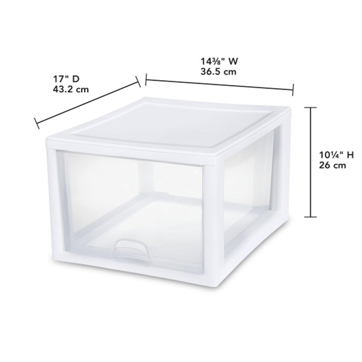 Sterilite 16-Pack 27 Quart Stacking Drawer, Clear Storage Closet Organizer, White Frame - Stackable Modular Plastic Drawers for Clothes, Accessories, Craft Supplies, Shoes or Linens