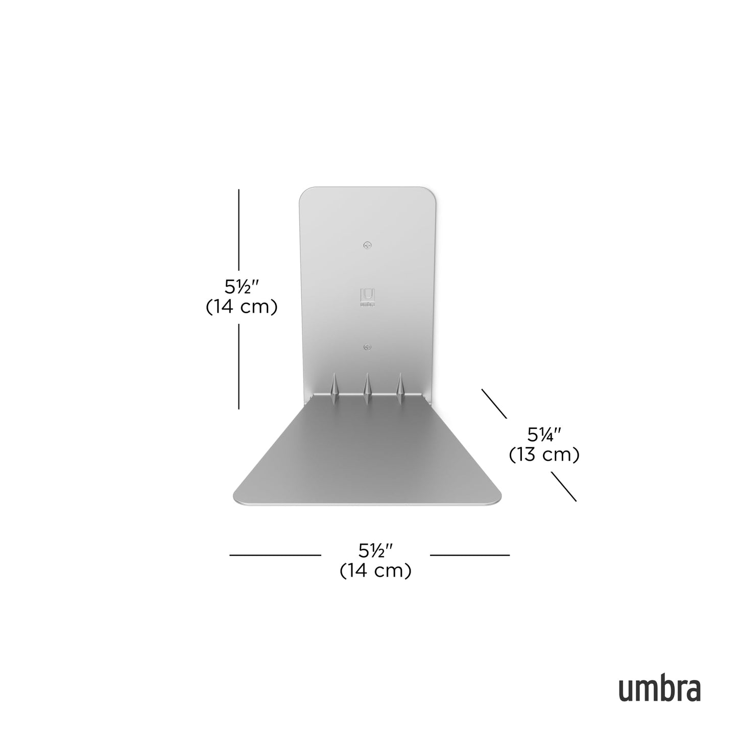 Umbra Conceal, Sturdy Metal Floating Bookshelf for Wall, Silver, Small, Set of 3