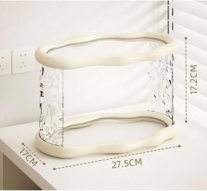 Bathroom Countertop Organizer, 2 Tier Bathroom Organizer and Storage, Acrylic Vanity Organizer Standing Holder Shelf, Perfume Makeup Skincare Cosmetic Desk Organizer for Bedroom Dressing Table, Black