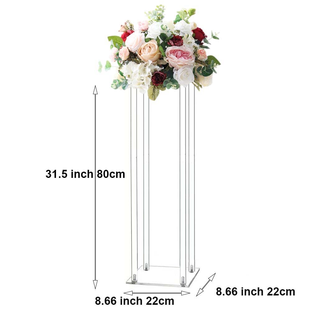 MEISHAONV 31.5inch 10 Set Acrylic Flower Vase Column Stand Wedding Flower vase Wedding Centerpieces for Tables