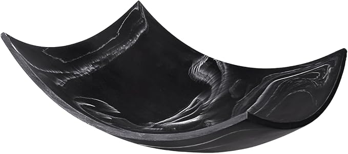 Creative Scents Black Marble Look Decorative Bowl, Coffee Table Decor for Living/Dining Room, Modern Black Catch-All Key Dish Decorations for Entryway, Black Decor - Fruit Bowl for Kitchen Counter