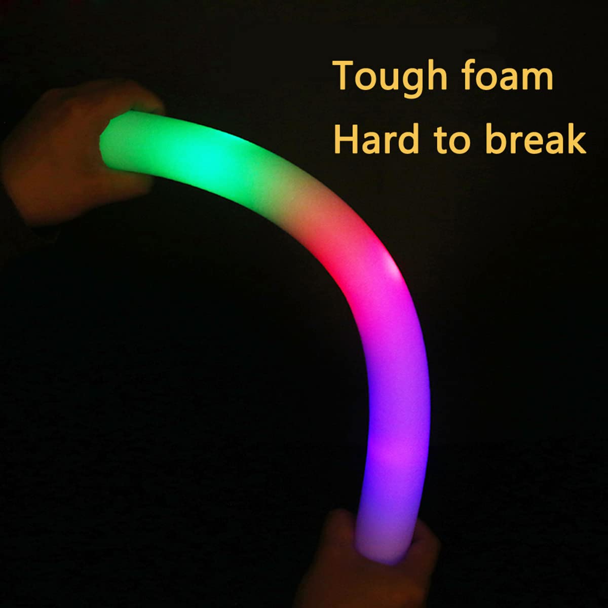 ColorHome Glow Sticks Bulk 150 Pcs - Light up Foam Sticks with 3 Modes Colorful Flashing Effect, Led Lights Glow in The Dark Party Supplies for Wedding Concert Raves Halloween Christmas