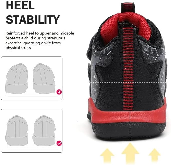 GEERX Dino Kids Boys Basketball Shoes Non Slip High Top Ankle Protection Sport Athletic Boy Sneakers