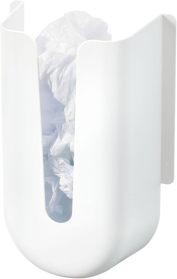 iDesign Recycled Plastic Grocery Bag Holder and Dispenser – 4.03” L x 8.3” W x 12.5” H, White
